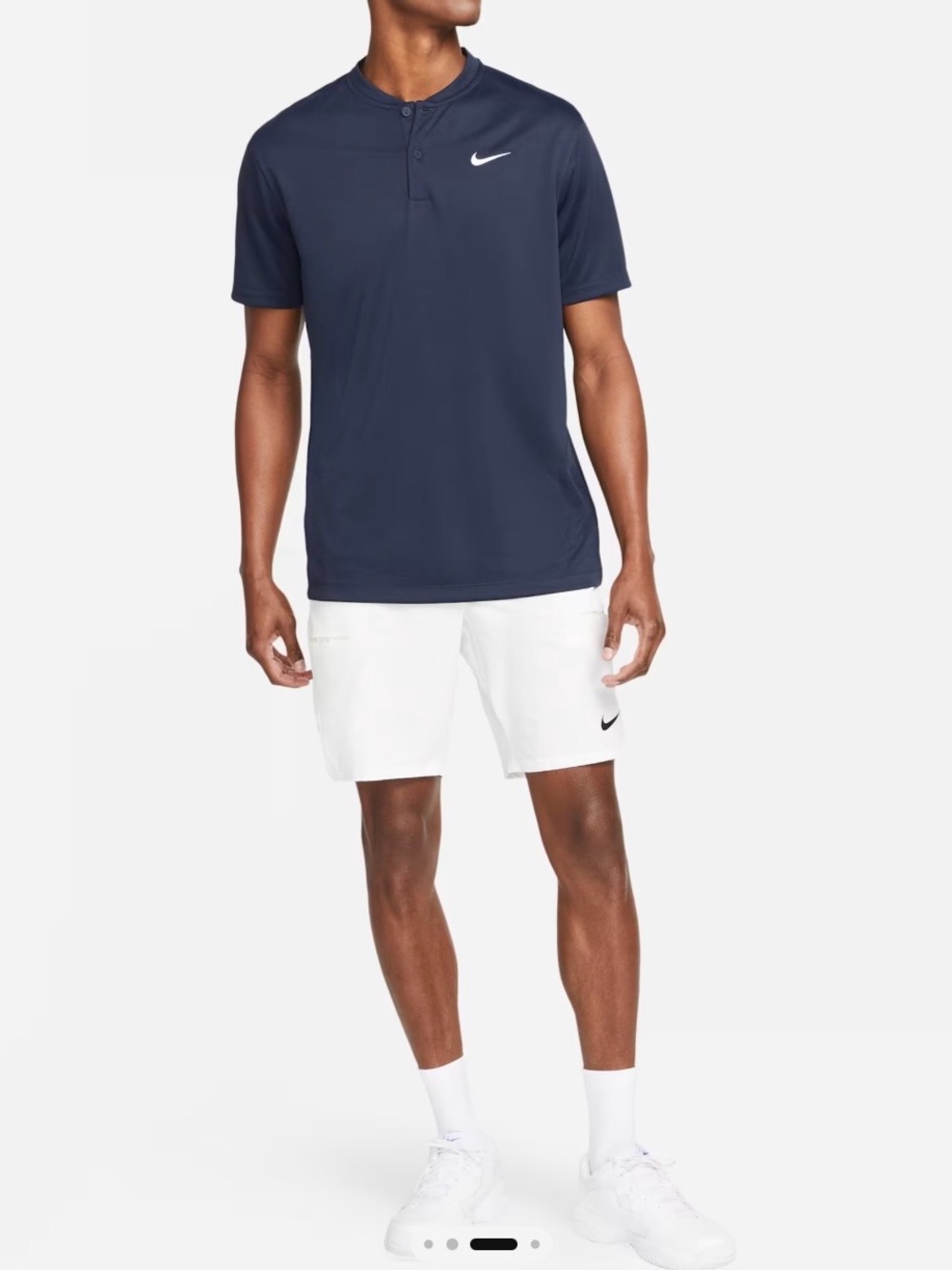 Nike Men’s Royal Blue Dri-FIT Henley Golf Polo with Swoosh